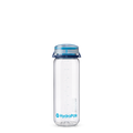 Front view of 750ml HydraPak Recon™ water bottle with twist cap and bail handle – Navy/Cyan